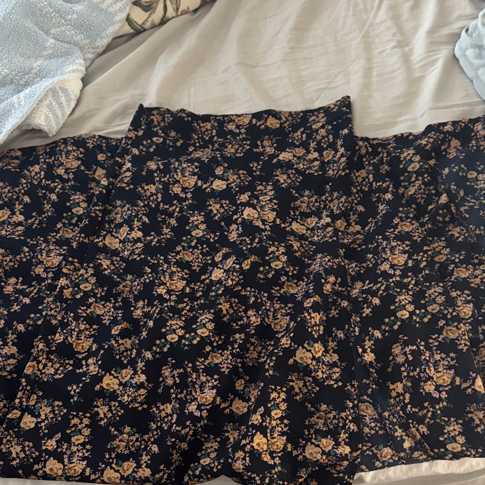 Floral navy blue and orange Skirt